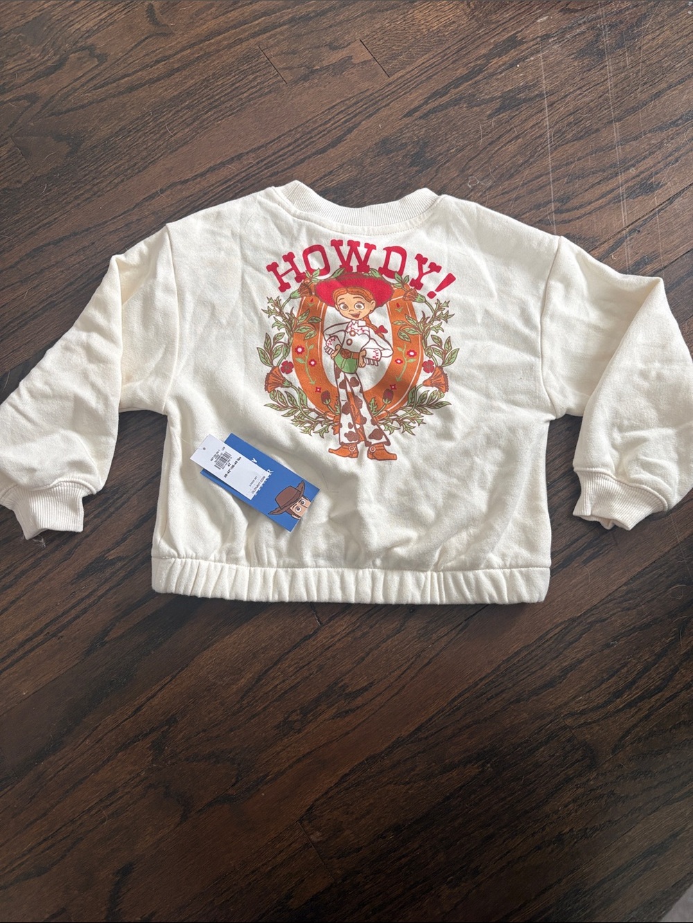 Old Navy Cream Kids Sweatshirt with Colorful 'Howdy' Cowboy Graphic